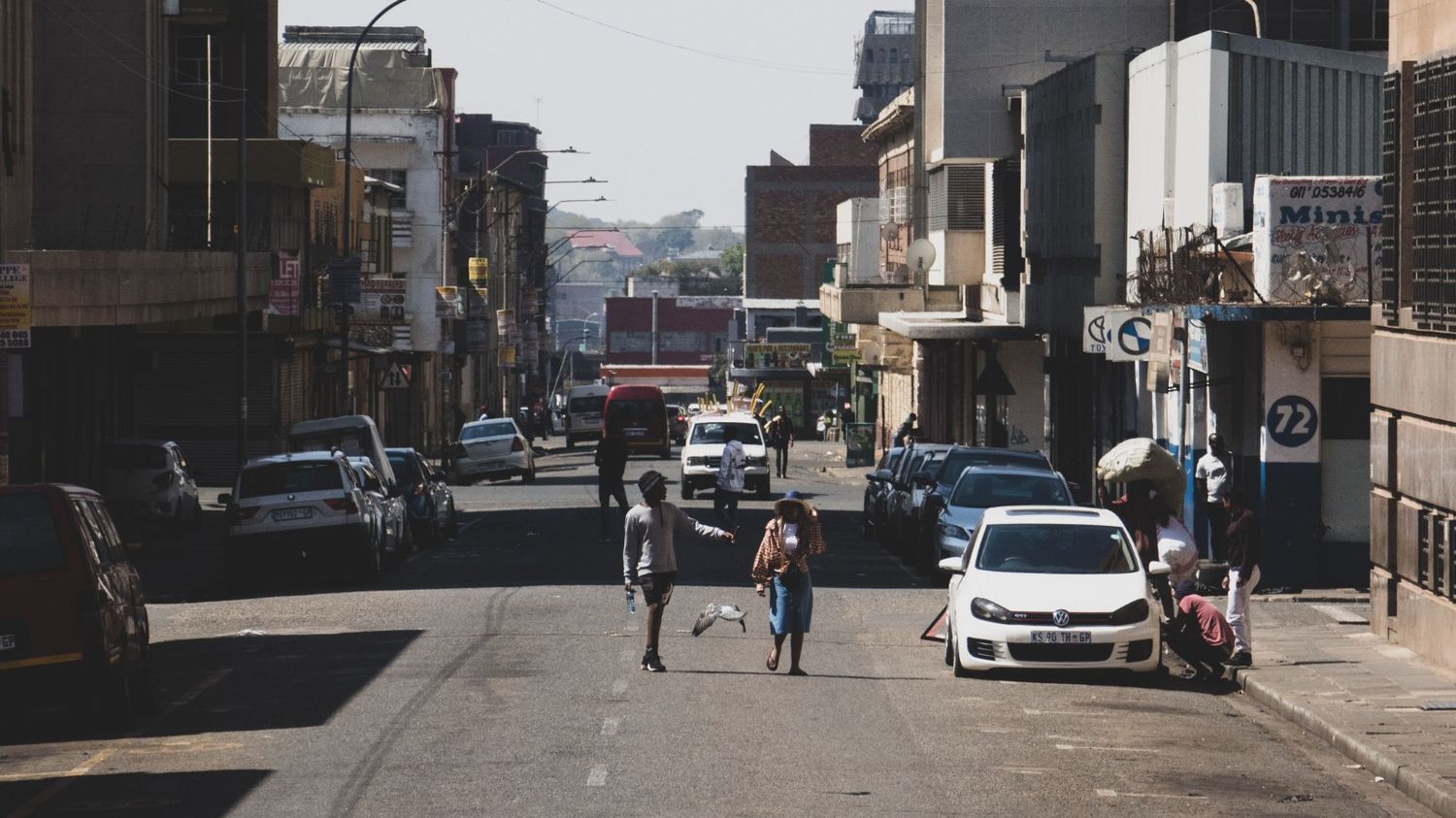 Busy Johannesburg CBD street
