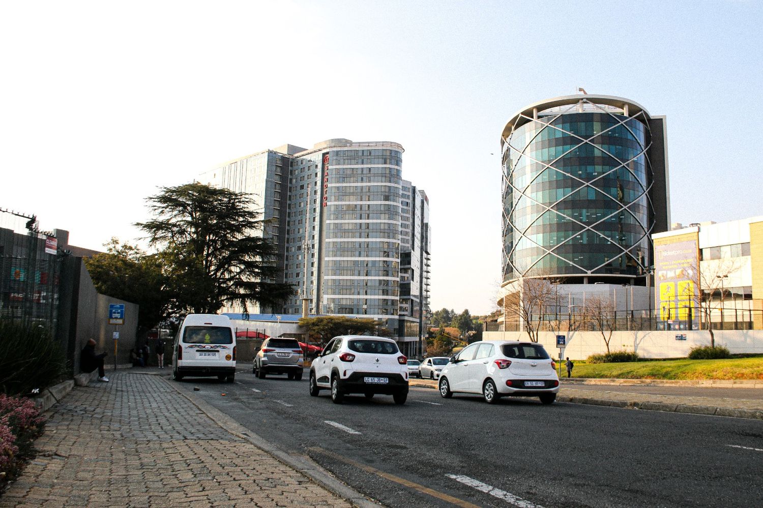 Sandton traffic on a Johannesburg street